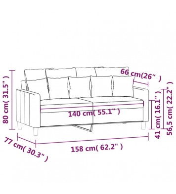 vidaXL 2-Seater Sofa Dark Gray 55.1" Velvet