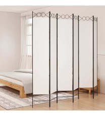 vidaXL 6-Panel Room Divider White 94.5"x86.6" Fabric