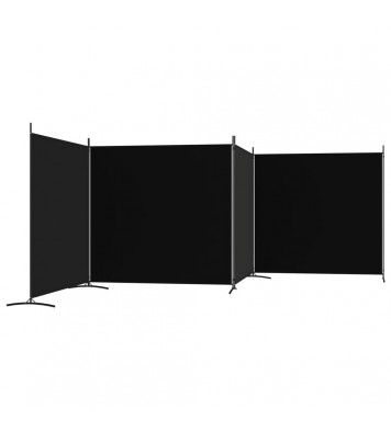 vidaXL 4-Panel Room Divider Black 274.8"x70.9" Fabric