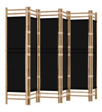 vidaXL Folding 6-Panel Room Divider 94.5" Bamboo and Canvas