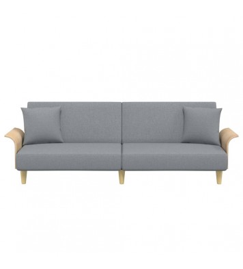 vidaXL Sofa Bed with Armrests Light Gray Fabric