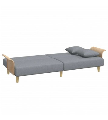 vidaXL Sofa Bed with Armrests Light Gray Fabric