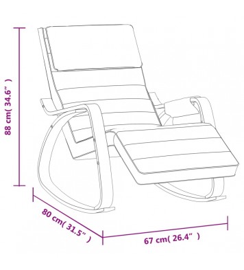 vidaXL Rocking Chair Light Gray Fabric