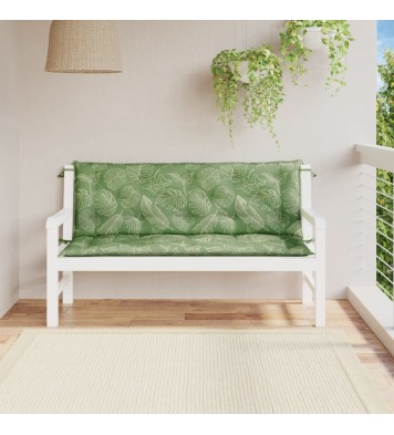 vidaXL Garden Bench Cushions 2pcs Leaf Pattern 59.1"x19.7"x2.8" Fabric