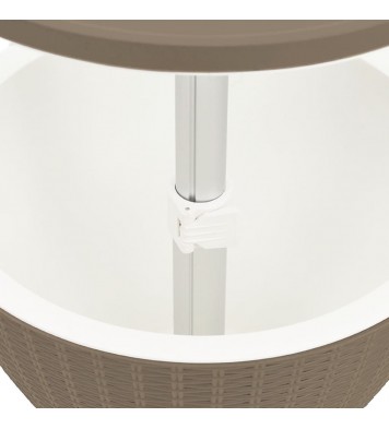 vidaXL 3-in-1 Ice Cooler Table Light Brown Polypropylene