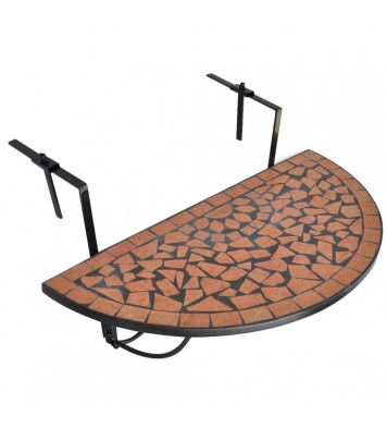 vidaXL Hanging Balcony Table Terracotta Mosaic