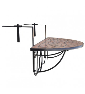 vidaXL Hanging Balcony Table Terracotta Mosaic