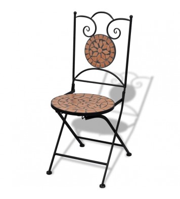 vidaXL Folding Bistro Chairs 2 pcs Ceramic Terracotta