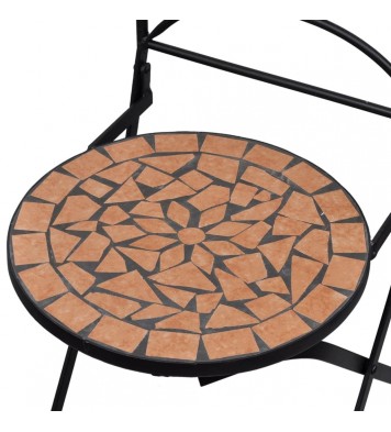 vidaXL Folding Bistro Chairs 2 pcs Ceramic Terracotta