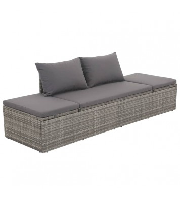 vidaXL Patio Bed Gray 76.8"x23.6" Poly Rattan