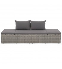 vidaXL Patio Bed Gray 76.8"x23.6" Poly Rattan