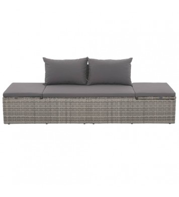 vidaXL Patio Bed Gray 76.8"x23.6" Poly Rattan