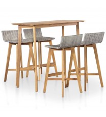 vidaXL 5 Piece Patio Dining Set Solid Acacia Wood