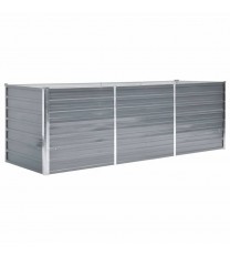 vidaXL Garden Raised Bed Galvanized Steel 94.5"x31.5"x31.3" Gray