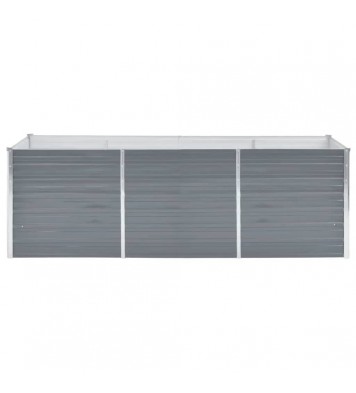 vidaXL Garden Raised Bed Galvanized Steel 94.5"x31.5"x31.3" Gray