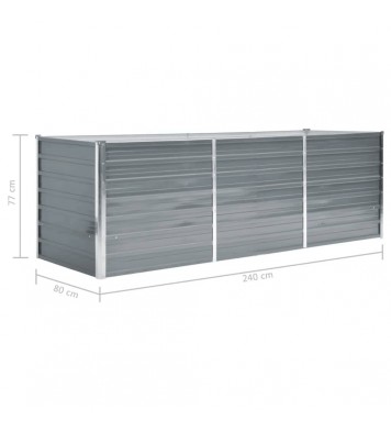 vidaXL Garden Raised Bed Galvanized Steel 94.5"x31.5"x31.3" Gray