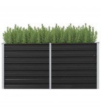 vidaXL Garden Raised Bed Anthracite 63"x15.7"x30.3" Galvanized Steel