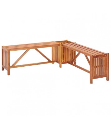 vidaXL Patio Corner Bench with Planter 46"x46"x15.7" Solid Acacia Wood