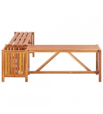 vidaXL Patio Corner Bench with Planter 46"x46"x15.7" Solid Acacia Wood