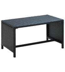 vidaXL Coffee Table Black 27.6"x15.7"x15" Poly Rattan