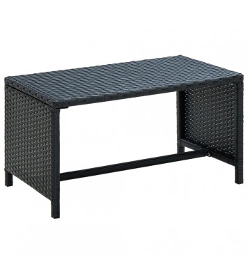 vidaXL Coffee Table Black 27.6"x15.7"x15" Poly Rattan