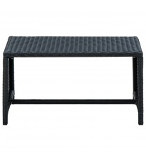 vidaXL Coffee Table Black 27.6"x15.7"x15" Poly Rattan