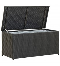 vidaXL Patio Storage Box Poly Rattan 39.3"x19.6"x19.6" Black