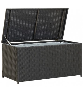 vidaXL Patio Storage Box Poly Rattan 39.3"x19.6"x19.6" Black