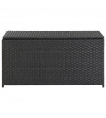 vidaXL Patio Storage Box Poly Rattan 39.3"x19.6"x19.6" Black