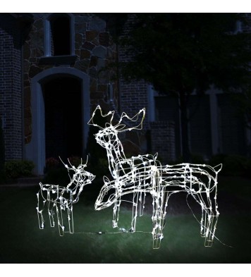 vidaXL 3 Piece Christmas Light Display Reindeers 229 LEDs