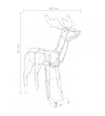 vidaXL 3 Piece Christmas Light Display Reindeers 229 LEDs