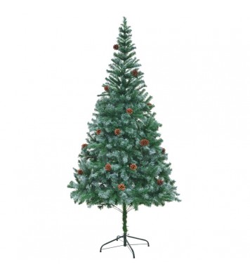 vidaXL Artificial Christmas Tree with Pinecones 7 ft