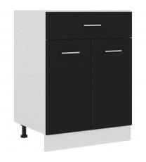 vidaXL Drawer Bottom Cabinet Black 23.6"x18.1"x32.1" Engineered Wood