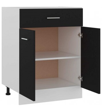 vidaXL Drawer Bottom Cabinet Black 23.6"x18.1"x32.1" Engineered Wood