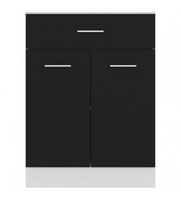 vidaXL Drawer Bottom Cabinet Black 23.6"x18.1"x32.1" Engineered Wood