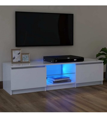 vidaXL TV Stand with LED Lights White 47.2"x11.8"x14"