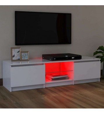 vidaXL TV Stand with LED Lights White 47.2"x11.8"x14"