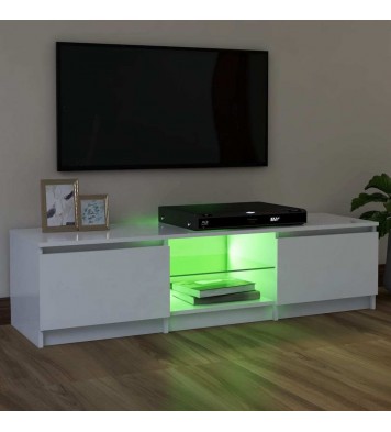 vidaXL TV Stand with LED Lights White 47.2"x11.8"x14"