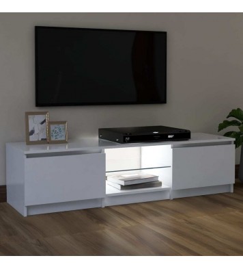 vidaXL TV Stand with LED Lights White 47.2"x11.8"x14"