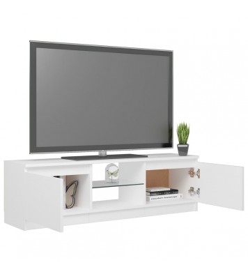 vidaXL TV Stand with LED Lights White 47.2"x11.8"x14"