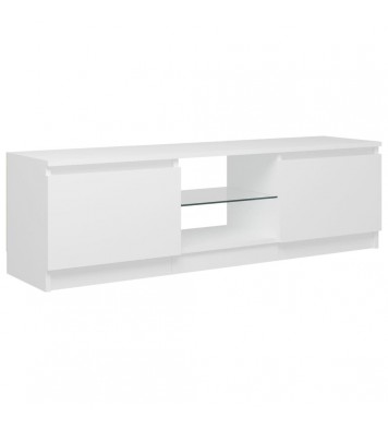 vidaXL TV Stand with LED Lights White 47.2"x11.8"x14"