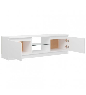 vidaXL TV Stand with LED Lights White 47.2"x11.8"x14"