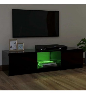 vidaXL TV Stand with LED Lights Black 47.2"x11.8"x14"