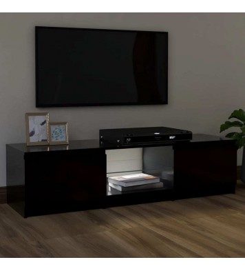 vidaXL TV Stand with LED Lights Black 47.2"x11.8"x14"