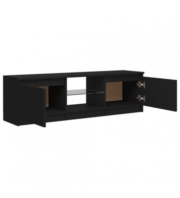 vidaXL TV Stand with LED Lights Black 47.2"x11.8"x14"