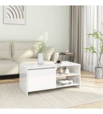 vidaXL Coffee Table High Gloss White 40.2"x19.7"x17.7" Engineered Wood