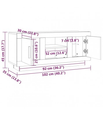 vidaXL TV Stand Concrete Gray 40.2"x13.8"x17.7" Engineered Wood