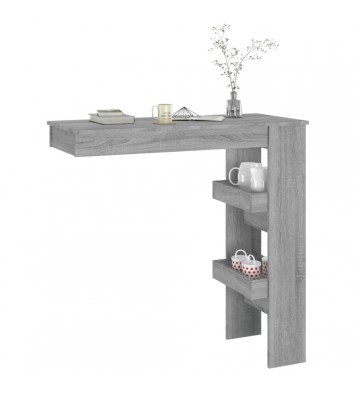 vidaXL Wall Bar Table Gray Sonoma 40.2"x17.7"x40.7" Engineered Wood