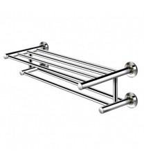 24 Inch Wall Mounted Stainless Steel Towel Storage Rack with 2 Storage Tier