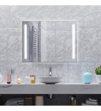 32 x 24 Inch Quadrate Wall Mirror with 3-Color Lights and  Anti-Fog Function